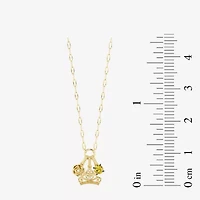 Enchanted Disney Fine Jewelry Belle (I / I2) Womens Diamond Accent Genuine Yellow Citrine 14K Gold Over Silver 18 Inch Pendant Necklace