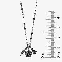 Enchanted Disney Fine Jewelry Maleficent (I / I2) Womens 1/10 CT. T.W. Genuine Black Onyx Sterling Silver 18 Inch Pendant Necklace