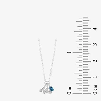Enchanted Disney Fine Jewelry Cinderella (I / I2) Womens Diamond Accent Genuine Blue Topaz Sterling Silver 18 Inch Pendant Necklace