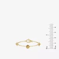 Enchanted Disney Fine Jewelry Belle Womens 14K Gold Over Silver 7 Inch Herringbone Beauty and the Beast Belle Princess Chain Bracelet