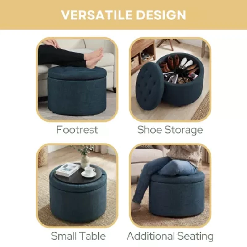 Designs4comfort Round Shoe Ottoman