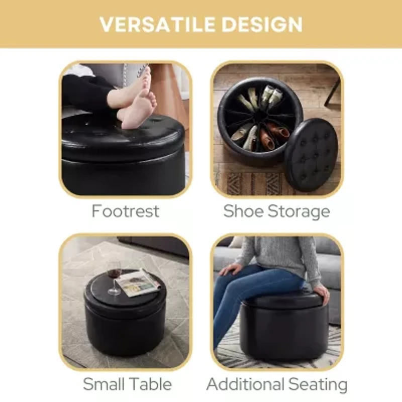 Designs4comfort Round Shoe Ottoman
