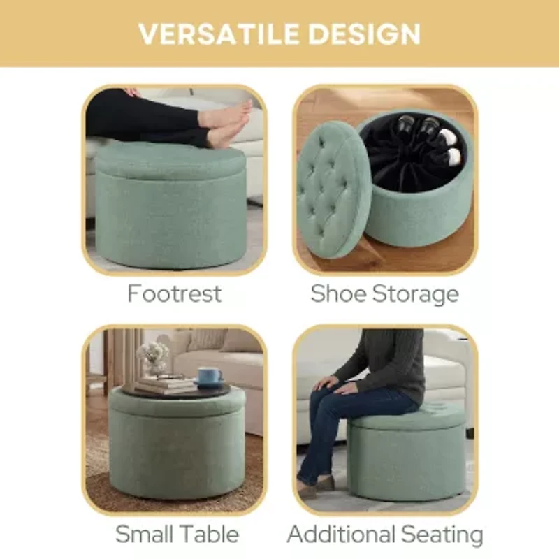 Designs4comfort Round Shoe Ottoman