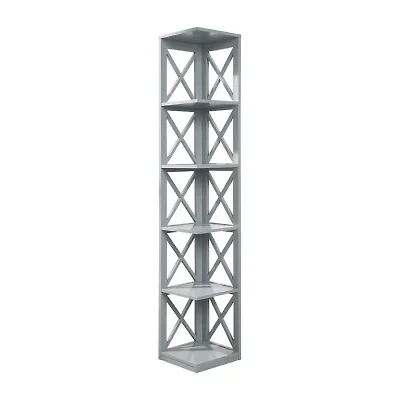Oxford 5-Shelf Corner Bookcase