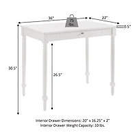 Convenience Concepts Designs2Go French Country Desk
