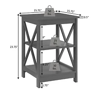 Oxford  End Table with Shelves