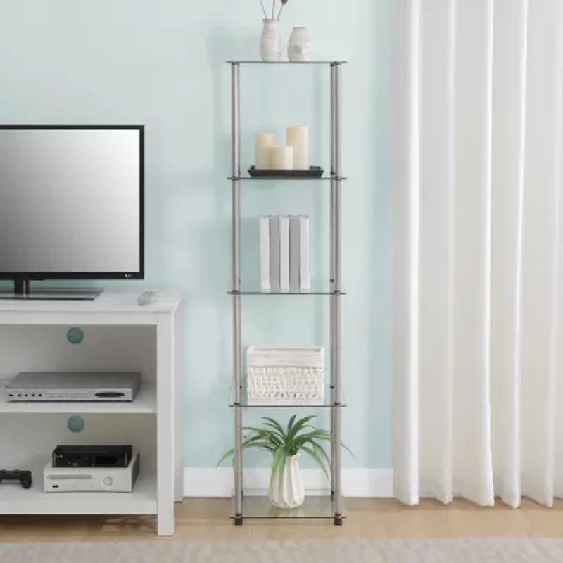 Convenience Concepts Designs2go Living Room Collection Glass End Table