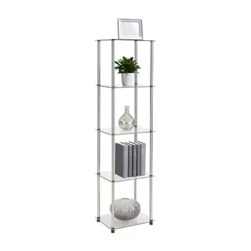 Convenience Concepts Designs2go Living Room Collection Glass End Table