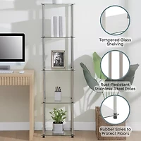 Convenience Concepts Designs2go Living Room Collection Glass End Table