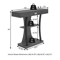 Convenience Concepts Newport Harri 1-Drawer Console Table