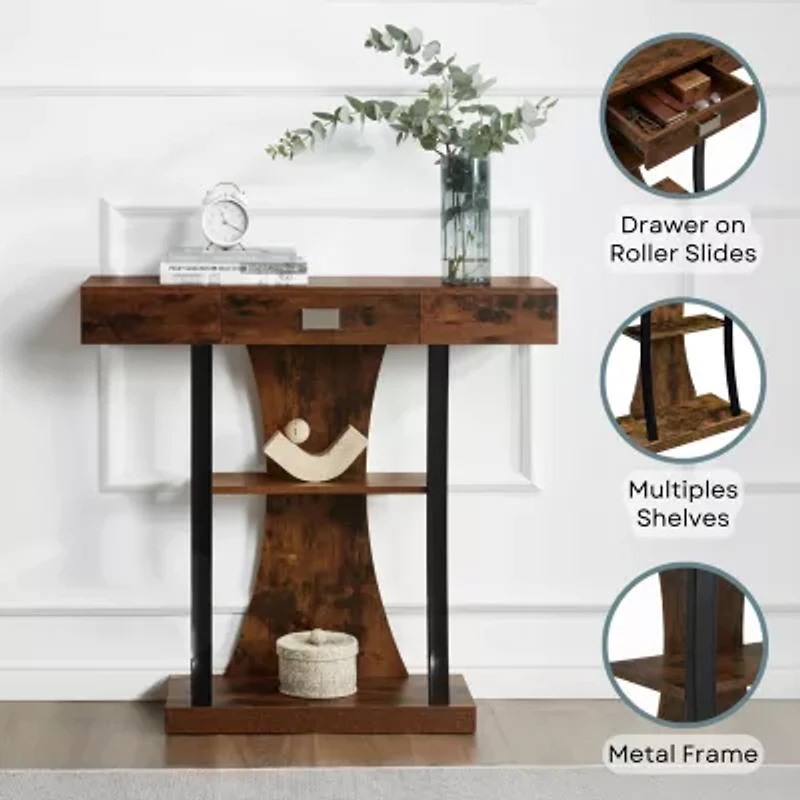 Convenience Concepts Newport Harri 1-Drawer Console Table