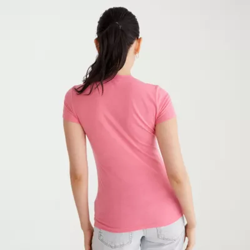 AEROPOSTALE Womens Juniors Crew Neck Short Sleeve Regular Fit Graphic T-Shirt