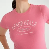 AEROPOSTALE Womens Juniors Crew Neck Short Sleeve Regular Fit Graphic T-Shirt