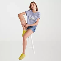 AEROPOSTALE Womens Juniors Crew Neck Short Sleeve Oversized Graphic T-Shirt