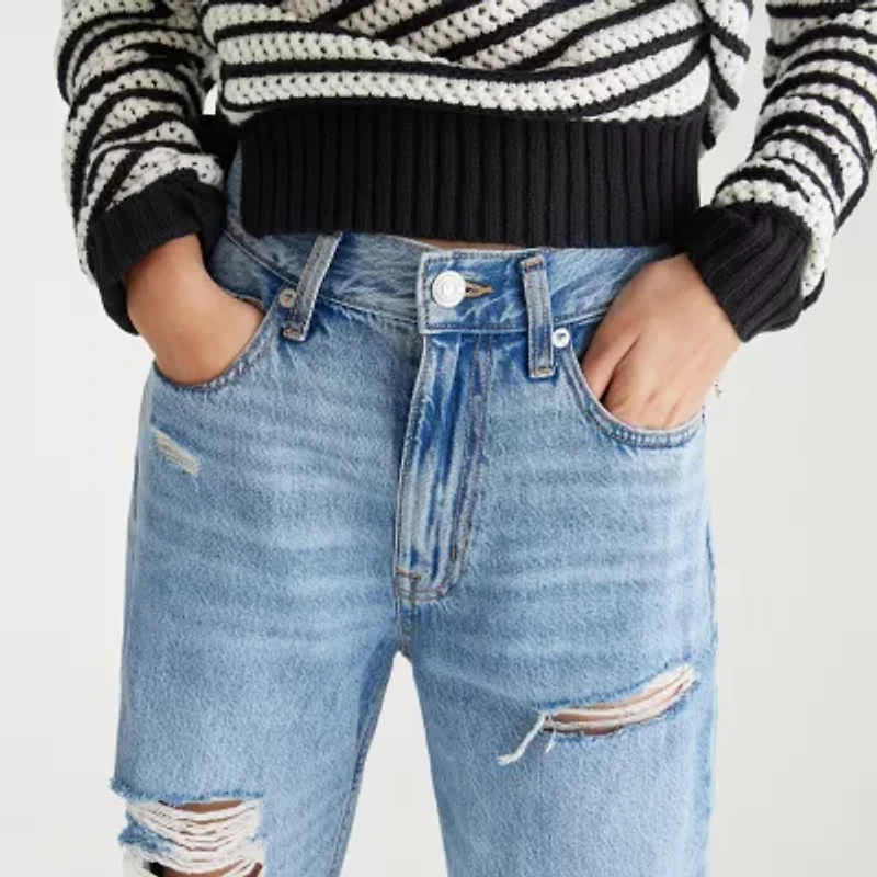 AEROPOSTALE Womens Juniors High Rise Baggy Fit Jean