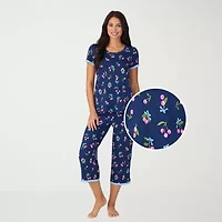 Cuddl Duds Womens Short Sleeve 2-pc. Pajama Set