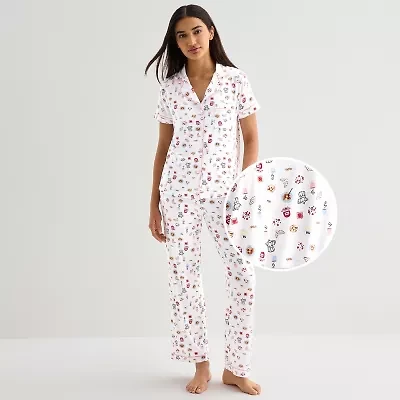 Jaclyn Womens Short Sleeve 2-pc. Pajama Set