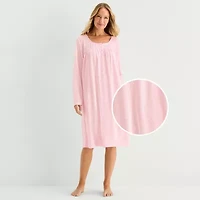 Adonna Womens Long Sleeve Round Neck Nightgown