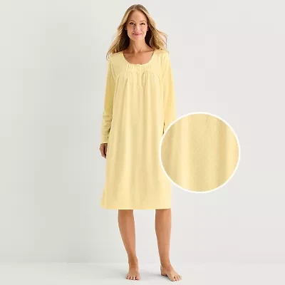 Adonna Womens Long Sleeve Round Neck Nightgown