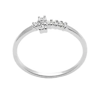 Itsy Bitsy Womens Crystal Sterling Silver Cross Delicate Midi  Band
