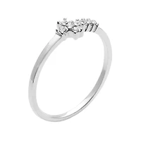 Itsy Bitsy Womens Crystal Sterling Silver Cross Delicate Midi  Band