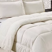 Elegant Comfort Luxury Micro-Mink Reversible Sherpa Comforter Set - Heavy Weight