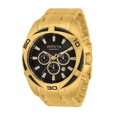 Invicta Bolt Mens Chronograph Gold Tone Stainless Steel Bracelet Watch 34119