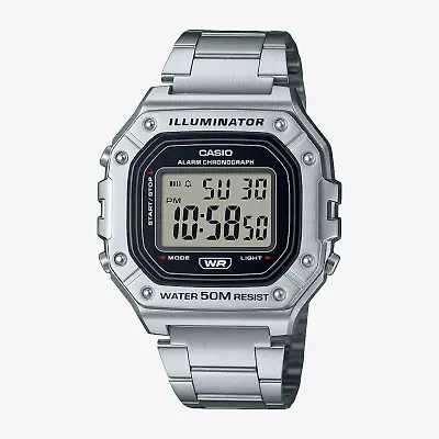 Casio Mens Silver Tone Stainless Steel Bracelet Watch W218hd-1av