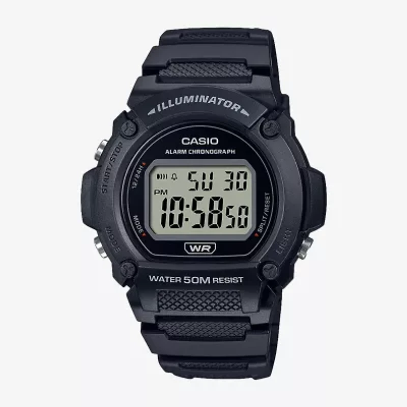 Casio Mens Black Strap Watch W219h-1av