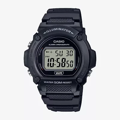 Casio Mens Black Strap Watch W219h-1av