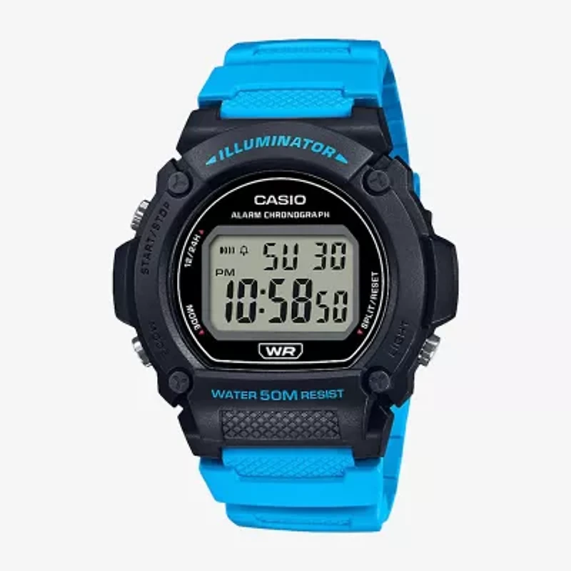 Casio Mens Blue Strap Watch W219h-2a2v