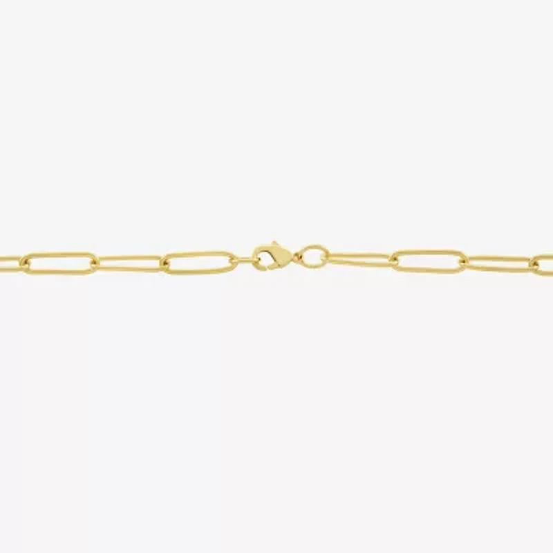 Silver Reflections 24K Gold Over Brass Paperclip Chain Necklace
