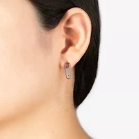 Silver Treasures Cubic Zirconia Sterling Silver 17.7mm Stud Earrings