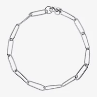 Silver Reflections Pure Silver Over Brass 7.5 Inch Paperclip Chain Bracelet
