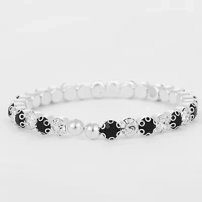 Vieste Rosa Womens Crystal Link Bangle Bracelet