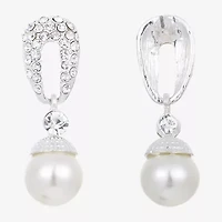 Vieste Rosa Womens Simulated Pearl Round Drop Earrings