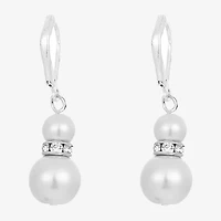 Vieste Rosa Womens Simulated Pearl Round Drop Earrings