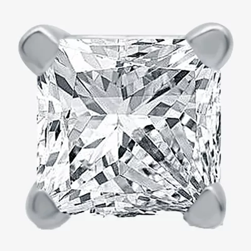 Womens 1/8 CT. Natural White Diamond 10K White Gold 2.9mm Single Earring