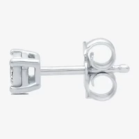 (G-H / I1) Womens Diamond Accent Lab Grown White Diamond Sterling Silver 3.3mm Round Single Earring