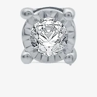 (G-H / I1) Womens Diamond Accent Lab Grown White Diamond Sterling Silver 3.3mm Round Single Earring