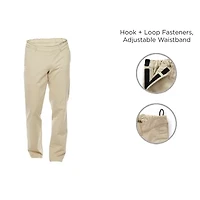 St. John's Bay Seated Chino Mens Adaptive Adjustable Features Easy-on + Easy-off Regular Fit Flat Front Pant
