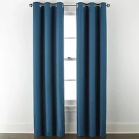Distant Lands Maura Textured Solid Grommet Top 100% Blackout Single Curtain Panel