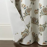 Distant Lands Maura Textured Print Grommet Top 100% Blackout Single Curtain Panel