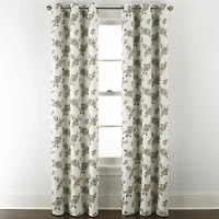Distant Lands Maura Textured Print Grommet Top 100% Blackout Single Curtain Panel