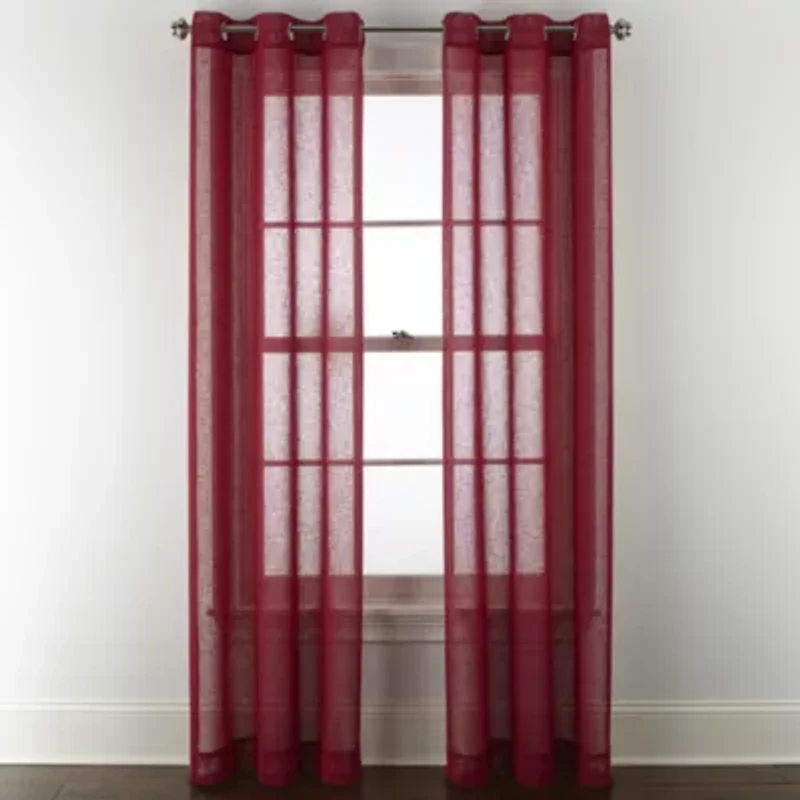 Distant Lands Fiji Solid Grommet Top Sheer Single Curtain Panel