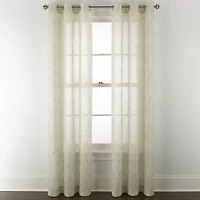 Distant Lands Fiji Printed Grommet Top Sheer Single Curtain Panel
