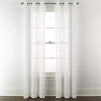 Distant Lands Ogee Clip Grommet Top Sheer Single Curtain Panel