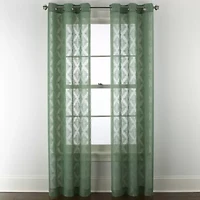 Distant Lands Diamond Clip Grommet Top Sheer Single Curtain Panel