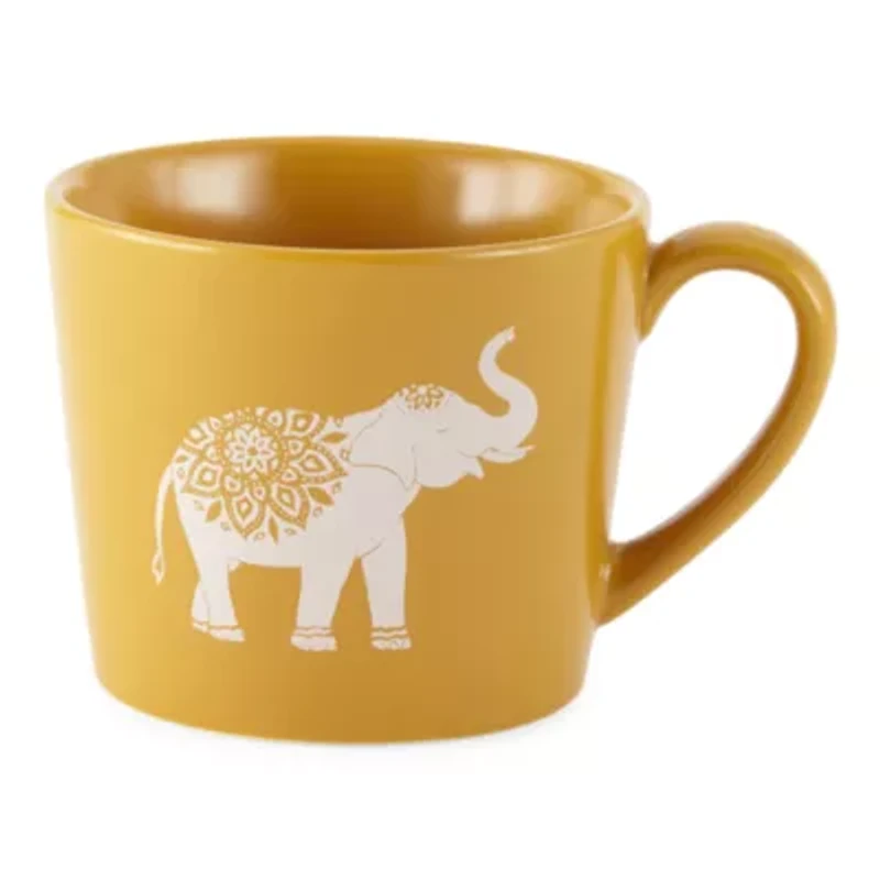 Distant Lands Elephant Stoneware Coffee Mug