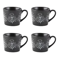 Distant Lands Black/White Stoneware Coffee Mug